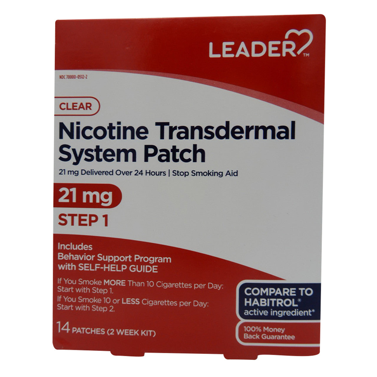 Leader Nicotine Transdermal System Patch 21 Mg, step 1 14 Ea