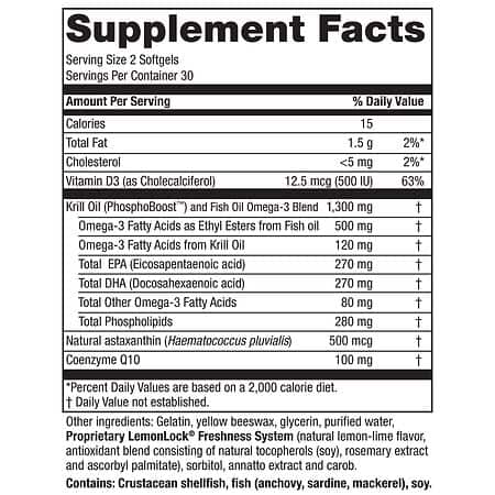 Purity Products Krill Omega 50+ 100 MG Co-Q10 with PhosphoBoost – 60 Softgels