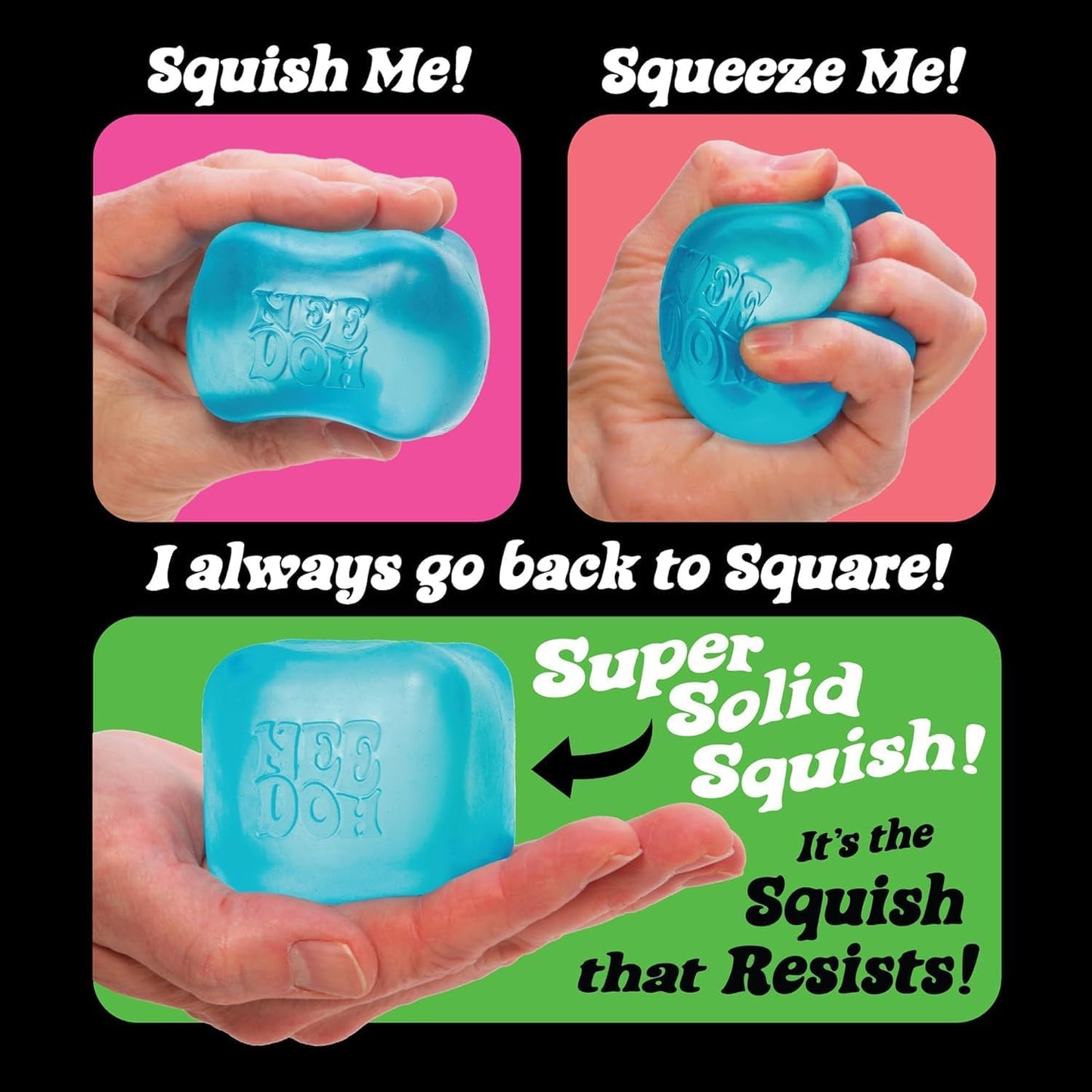 Schylling NeeDoh Nice Cube -Sensory Squeeze Toy with Super Solid Squish - 2.25" Cube