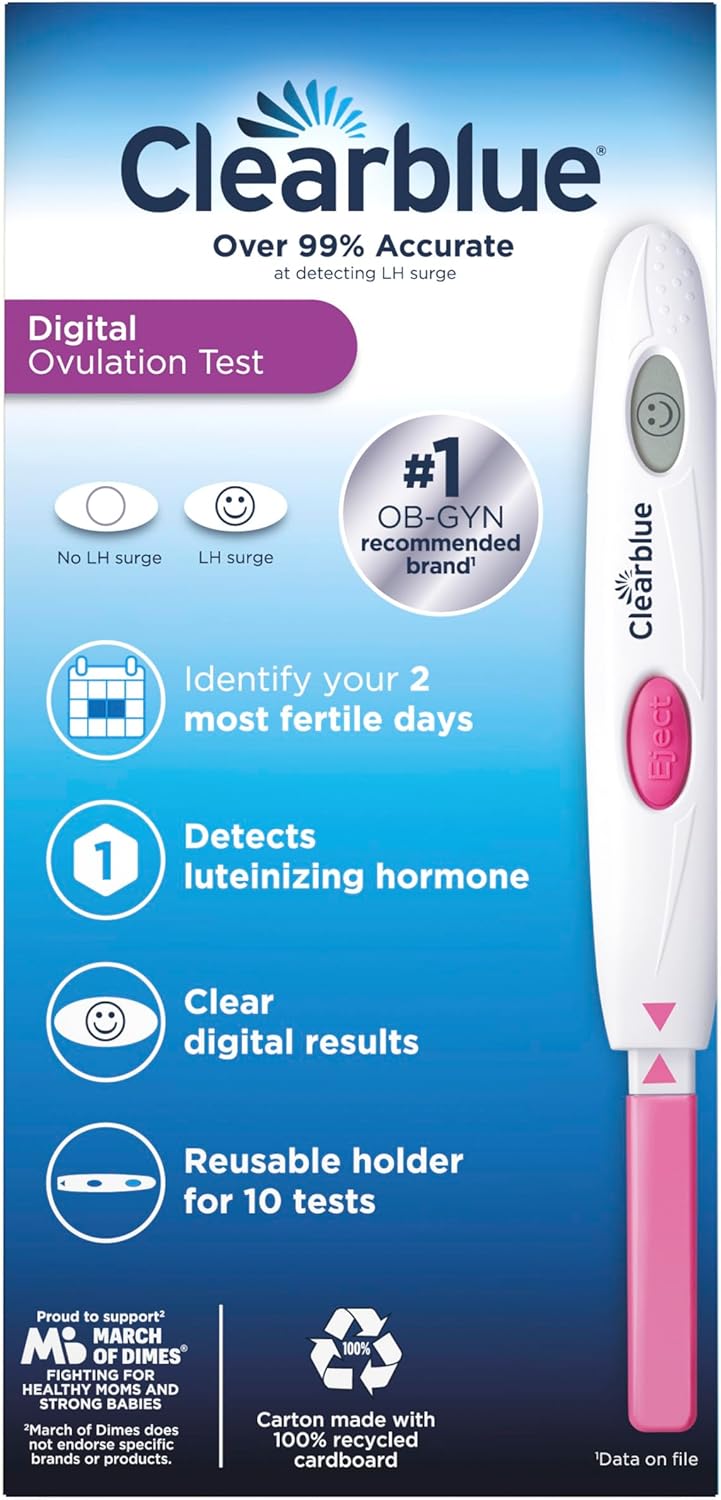 Clearblue Digital Ovulation Test | 10 Tests | Easy-to-Read Fertility Tracking for Women