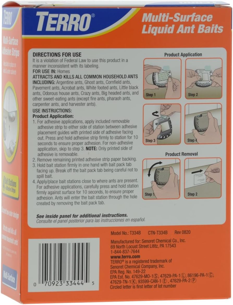 TERRO T334 Multi-Surface Liquid Ant Baits (Pack of 8):