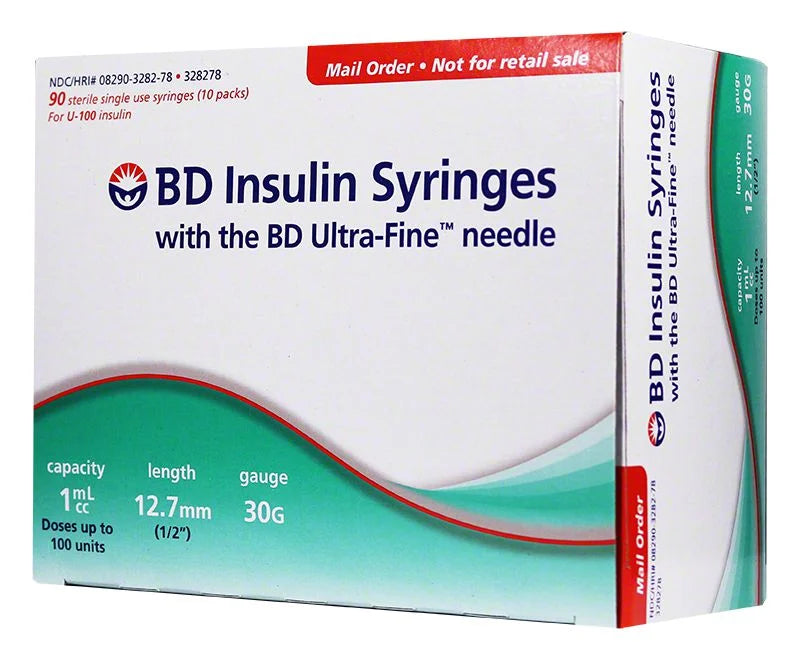 BD Insulin Syringes with BD Ultra-Fine™ needle 12.7mm x 30G x 1 /2cc