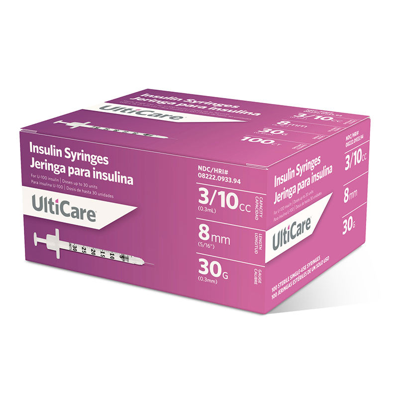 3/10cc, 30G x (8mm) 5/16" Insulin Syringes,