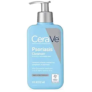CeraVe Cleanser for Psoriasis | Salicylic Acid & Lactic Acid for Dry Skin & Itch Relief | Fragrance-Free, Allergy Tested | 8 oz