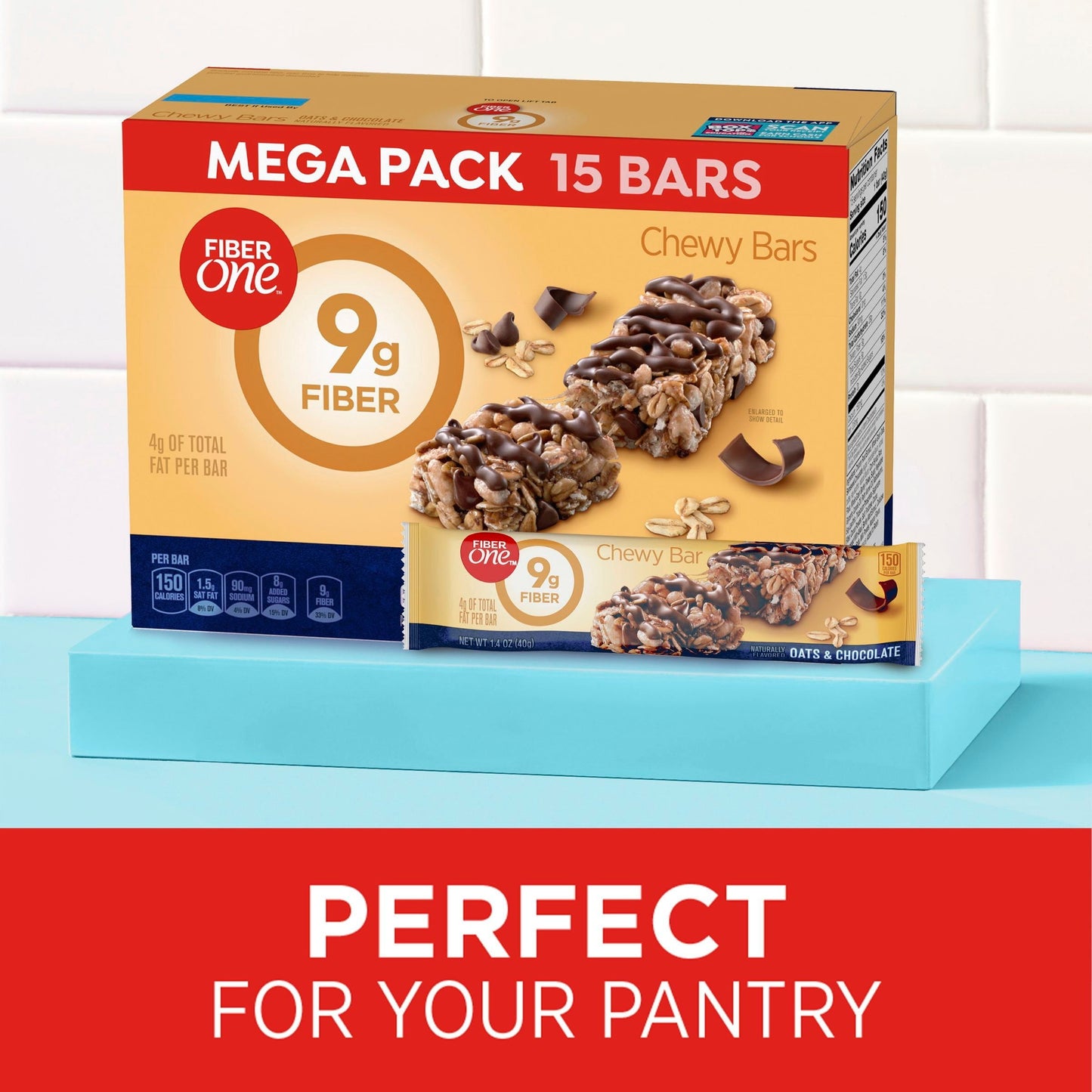 Fiber One Oats & Chocolate Chewy Bars – Mega Pack, 15 Count