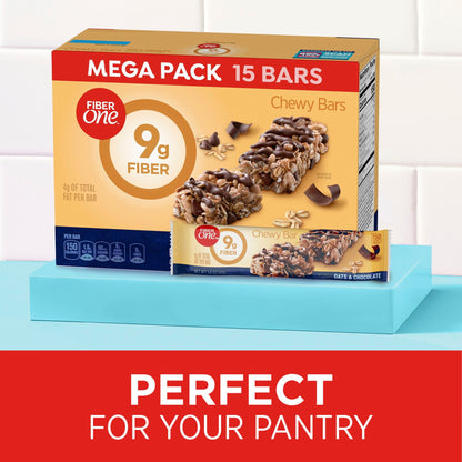 Fiber One Oats & Chocolate Chewy Bars – Mega Pack, 15 Count