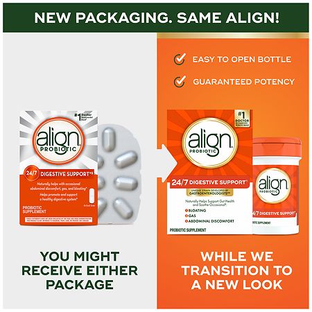 Align Probiotic Supplement for Digestive Health with Cranberry – 42 Capsules