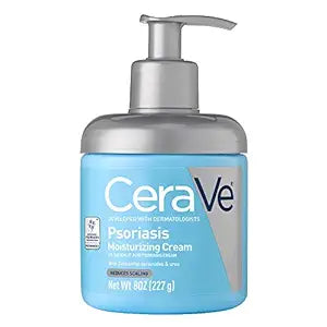 CeraVe Moisturizing Cream for Psoriasis | Salicylic Acid & Urea for Dry Skin & Itch Relief | Fragrance-Free, Allergy Tested | 8 oz