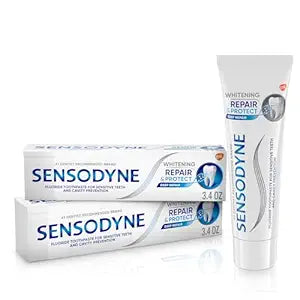 Sensodyne Repair & Protect Whitening Toothpaste for Sensitive Teeth, Cavity Prevention, 3.4 oz (Pack of 2)