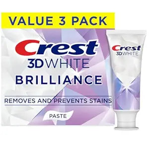 Crest 3D White Brilliance Bright Mint Toothpaste | 100% More Surface Stain Removal | 24-Hour Stain Prevention | 4.3 oz, Pack of 3