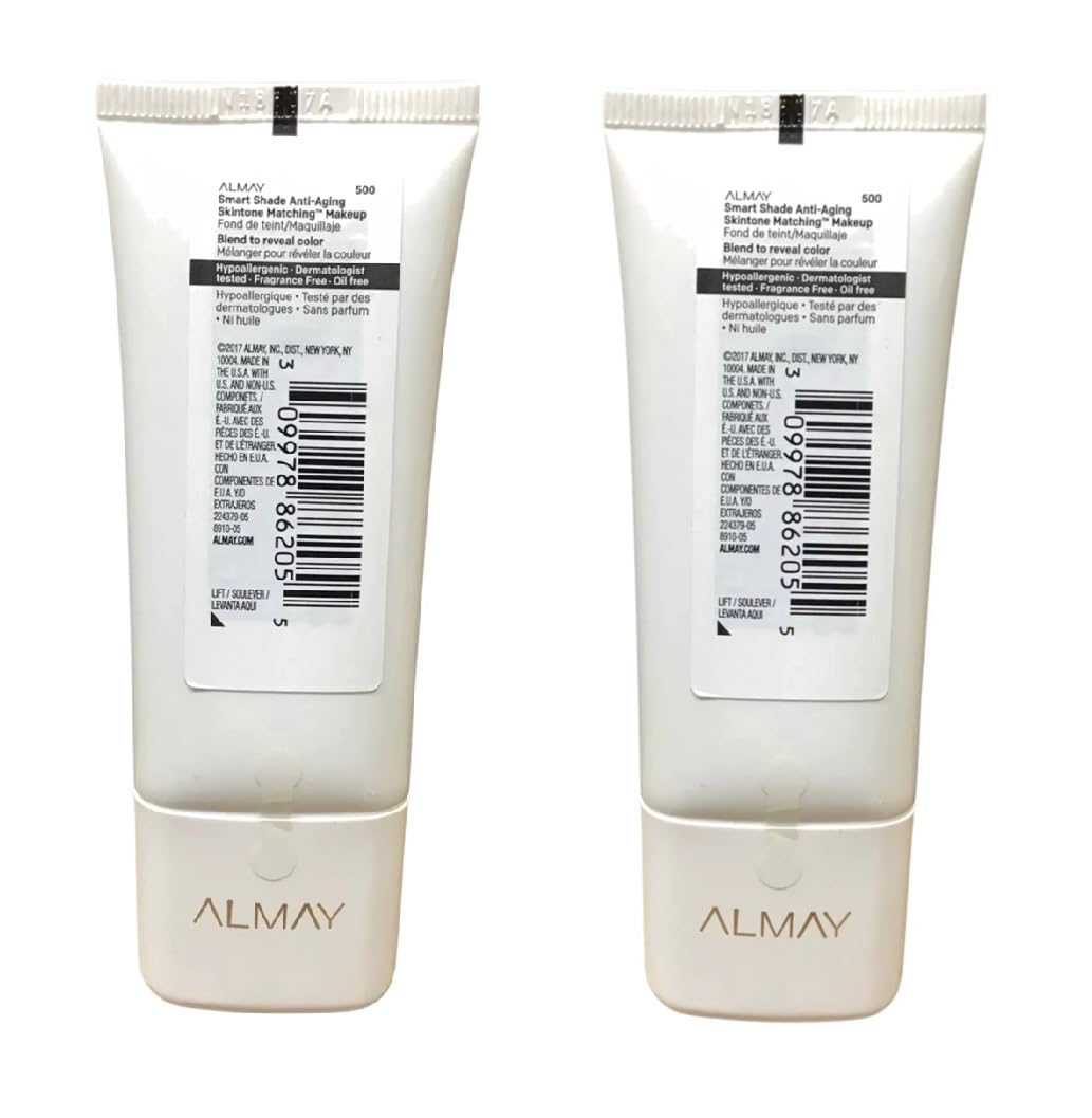 Almay Smart Shade Anti-Aging Skintone Matching Makeup – Deep Like Me 500 (Pack of 2, 48-Piece Wholesale Lot)