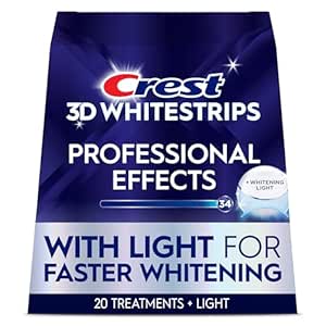 Crest 3D Whitestrips Professional Effects + LED Light | Teeth Whitening Kit | 20 Treatments (40 Strips, Upper & Lower) | Crest 3DWhite