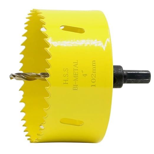 Bi-Metal 4 inch Hole Saw with Arbor Mandrel for Deeper Cutting of Wood,Cornhole