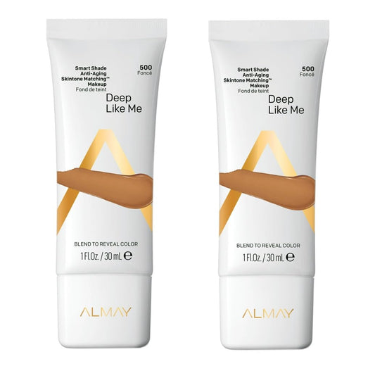 Almay Smart Shade Anti-Aging Skintone Matching Makeup – Deep Like Me 500 (Pack of 2, 48-Piece Wholesale Lot)