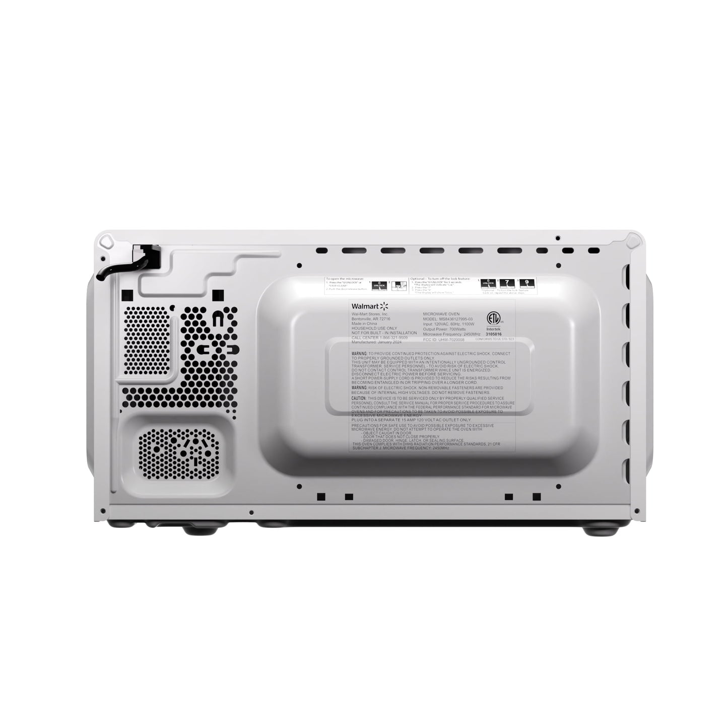 Mainstays 0.7 Cu ft Countertop Microwave Oven – 700W, White Compact Kitchen Appliance