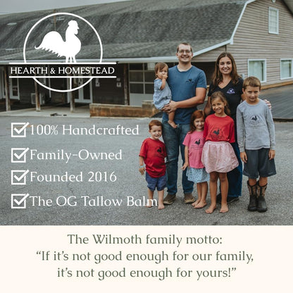 Hearth & Homestead Handmade Whipped Tallow Balm | Organic Body Butter with Olive Oil | Unscented & Herb-Infused | For Eczema, Rosacea & Baby | 1.3 oz