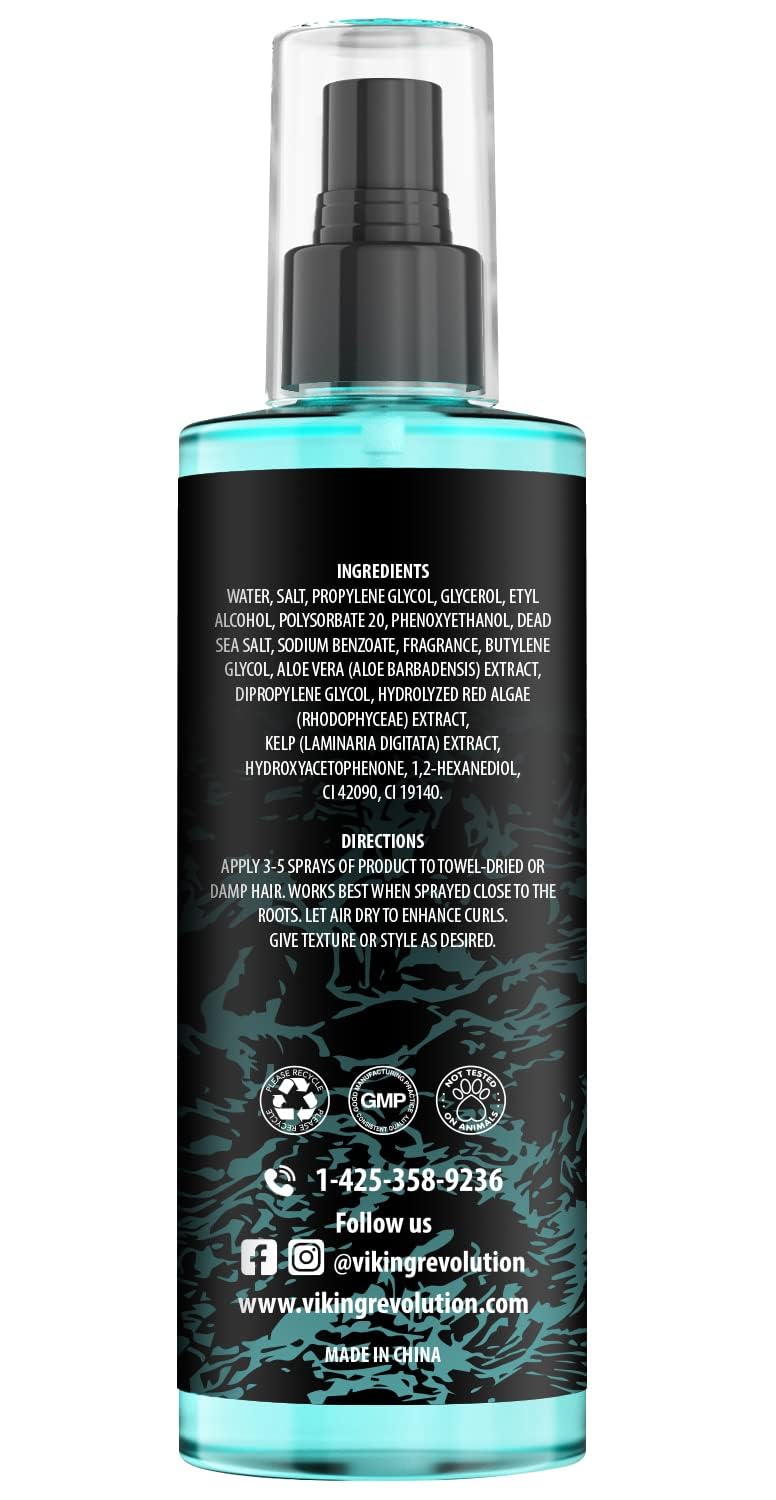 Viking Revolution Sea Salt Spray for Men – Texturizing Hair Spray for Volume & Beach Waves (6oz)