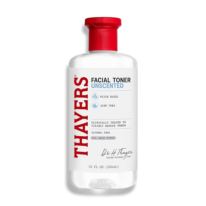 Thayers Alcohol-Free Witch Hazel Toner – Unscented, 12 oz Gentle Face Toner with Aloe Vera