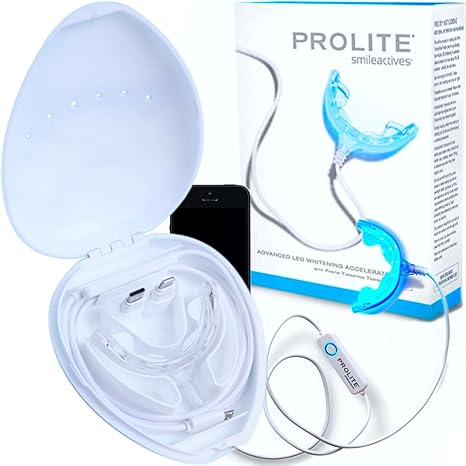 Smileactives Prolite Professional Teeth Whitening Kit, Dental Quality LED Light Teeth Whitener for White Teeth & Smile, 16 Minute Built-in Timer, Teeth Whitening Products, Helps Remove Tooth Stains