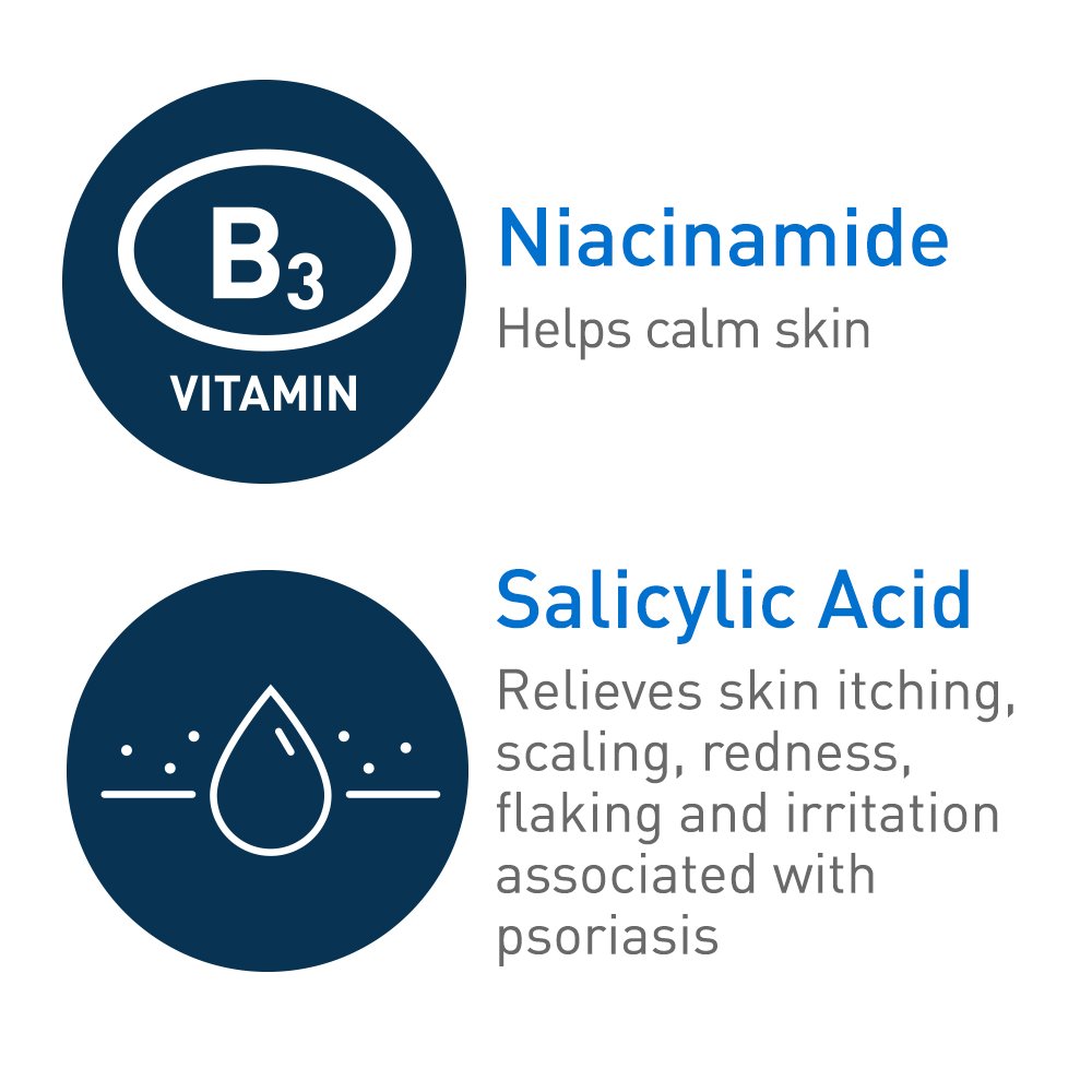 CeraVe Cleanser for Psoriasis | Salicylic Acid & Lactic Acid for Dry Skin & Itch Relief | Fragrance-Free, Allergy Tested | 8 oz