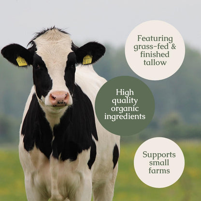 Hearth & Homestead Handmade Whipped Tallow Balm | Organic Body Butter with Olive Oil | Unscented & Herb-Infused | For Eczema, Rosacea & Baby | 1.3 oz