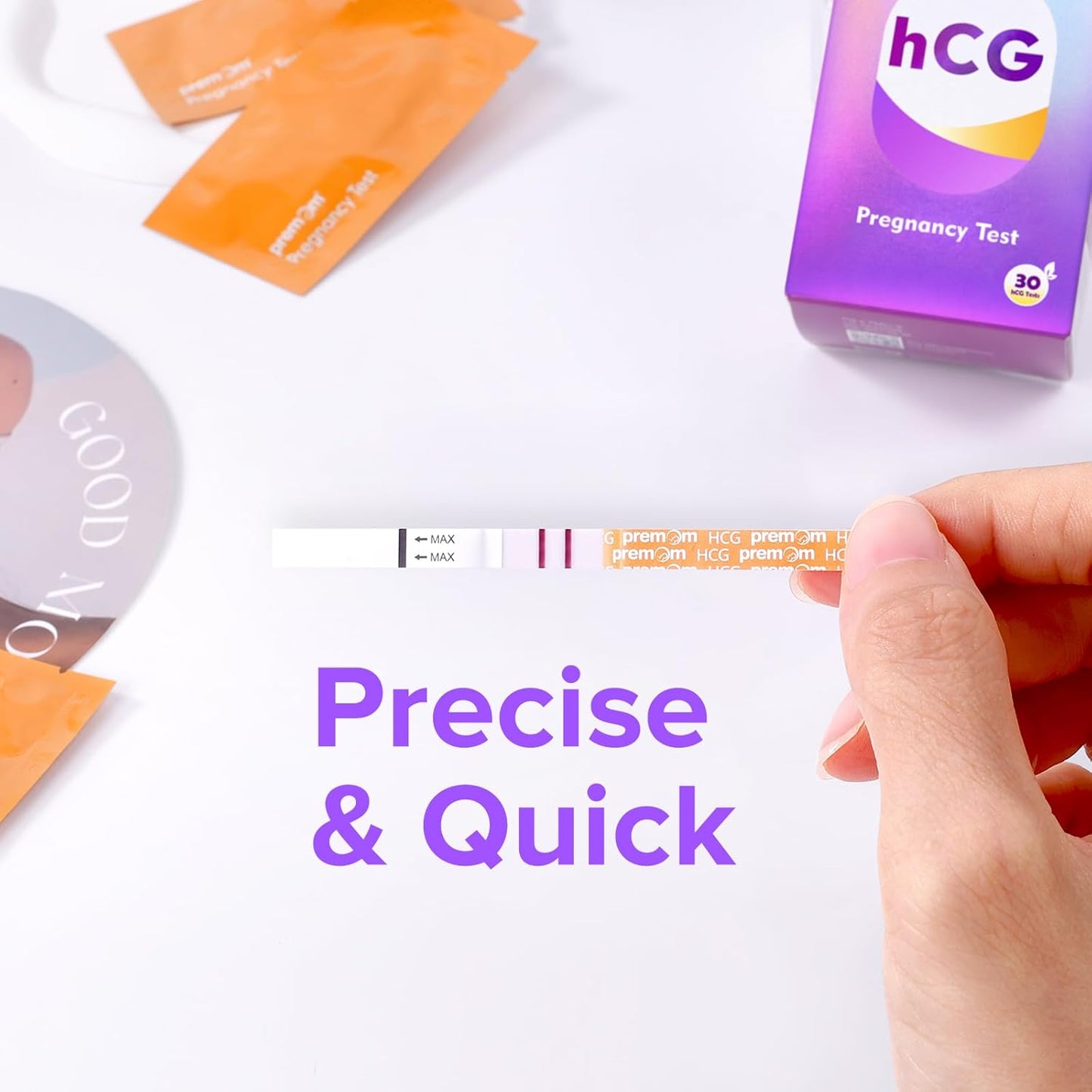 Premom Pregnancy Test Strips | Early Detection Pregnancy Test Kit | 30 Pack | Works with Premom App for Accurate Tracking