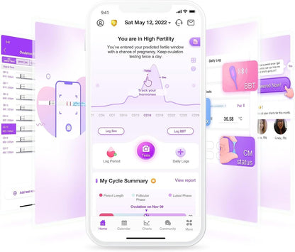 Easy@Home Ovulation Test Kit | 50 LH Strips + 50 Urine Cups | Accurate Fertility Predictor for Women | 5mm Wide Test Strips