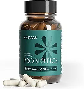 BIOMA Probiotics | Digestive & Gut Health Support for Men & Women | XOS Prebiotics, Tributyrin & Bifidobacterium | Vegan, Gluten-Free | 60 DR Capsules
