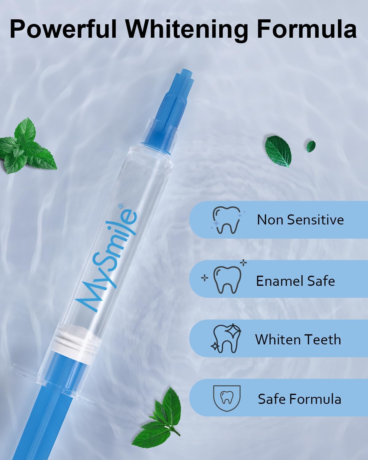 MySmile Teeth Whitening Gel Pen Refill Pack | Non-Sensitive Whitening Pens | Dental-Grade Carbamide Peroxide | Fast 10-Minute Home Whitening (3 Pack)