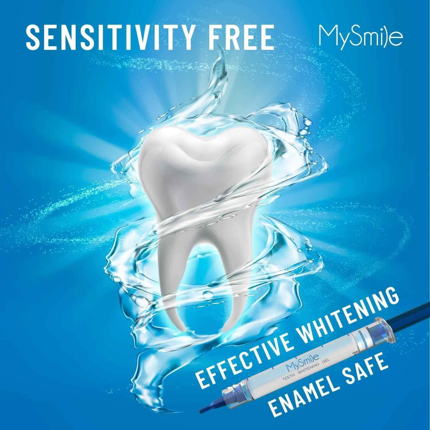 MySmile Teeth Whitening Kit with LED Light | 10-Min Fast Non-Sensitive Whitening | 3 Carbamide Peroxide Gels | Removes Coffee, Wine, Smoking & Food Stains