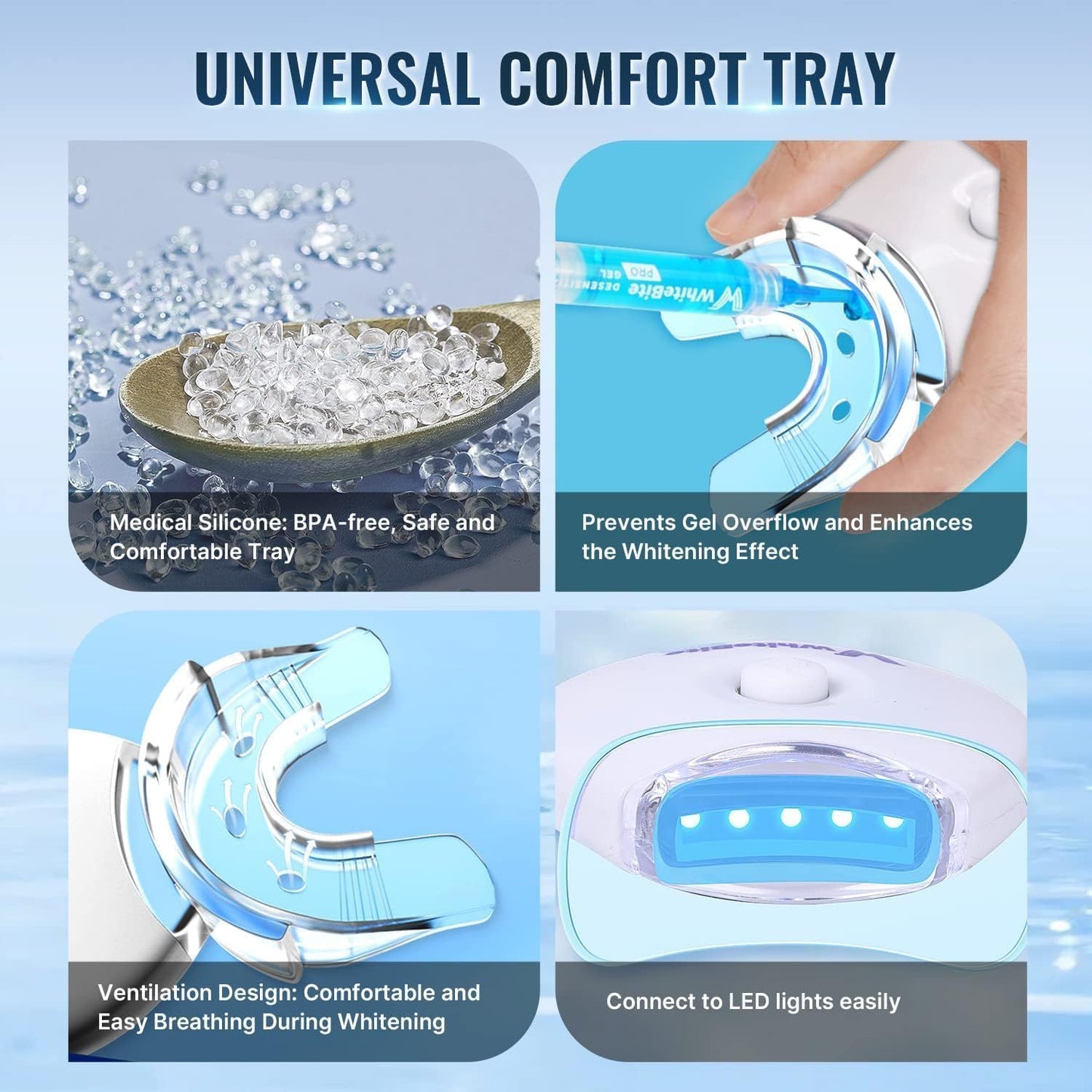 Whitebite Pro Teeth Whitening Kit for Sensitive Teeth | 4 Whitening Gels & 2 Remineralizing Gels | LED Light | Professional Dental-Grade, Enamel Safe