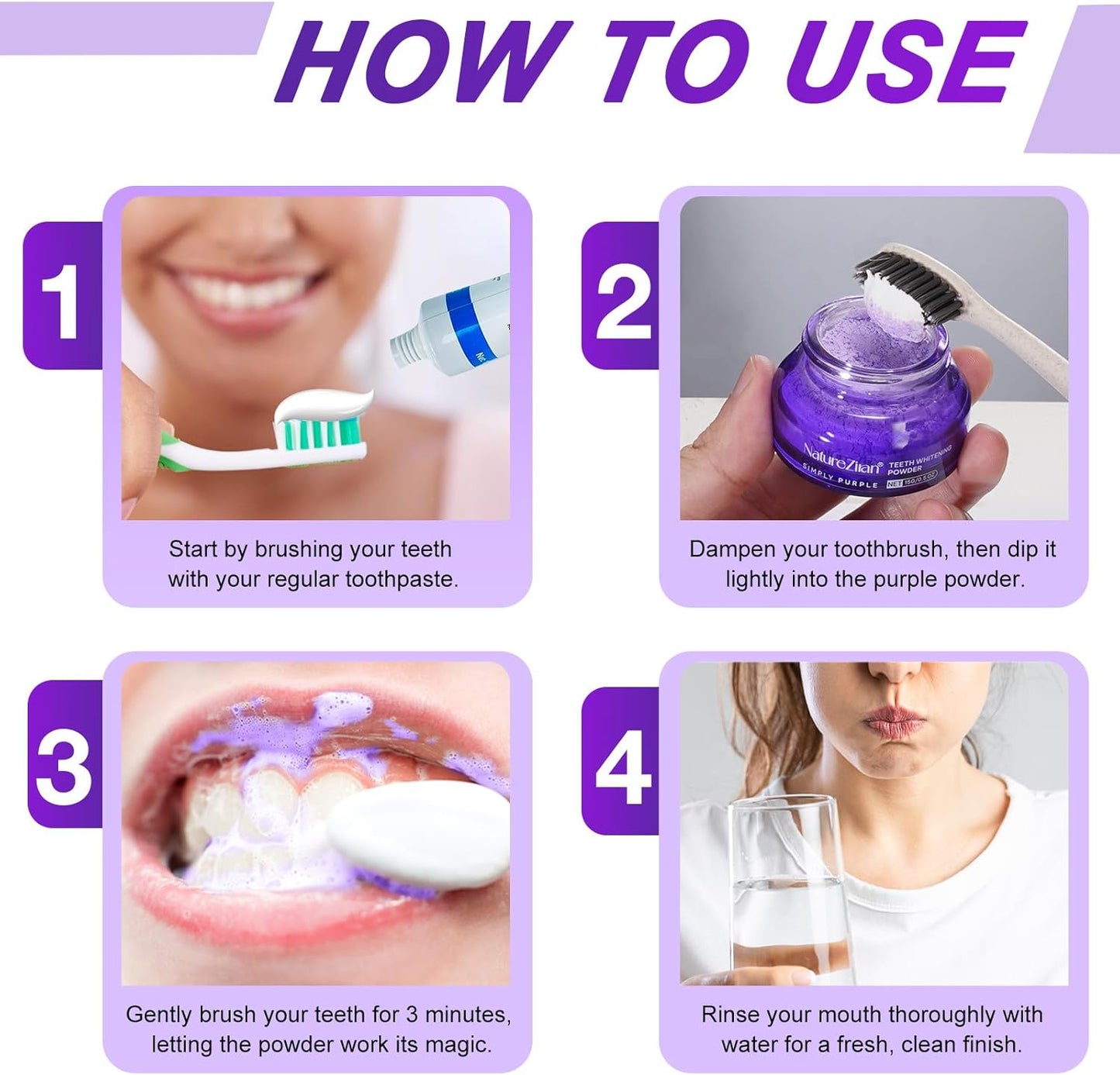 Teeth Whitening Powder – Enamel-Safe, No Sensitivity, Removes Coffee, Tea, Food & Tobacco Stains