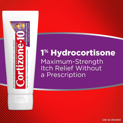Cortizone-10 Maximum Strength Itch Relief Cream | 1% Hydrocortisone | Fast-Acting Anti-Itch for Rash, Eczema, Psoriasis & Bug Bites | 2 oz