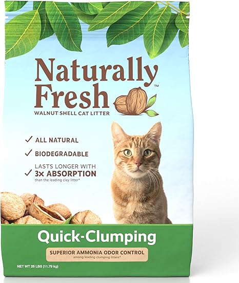 Naturally Fresh Quick-Clumping Walnut Cat Litter – Unscented, 26 lb