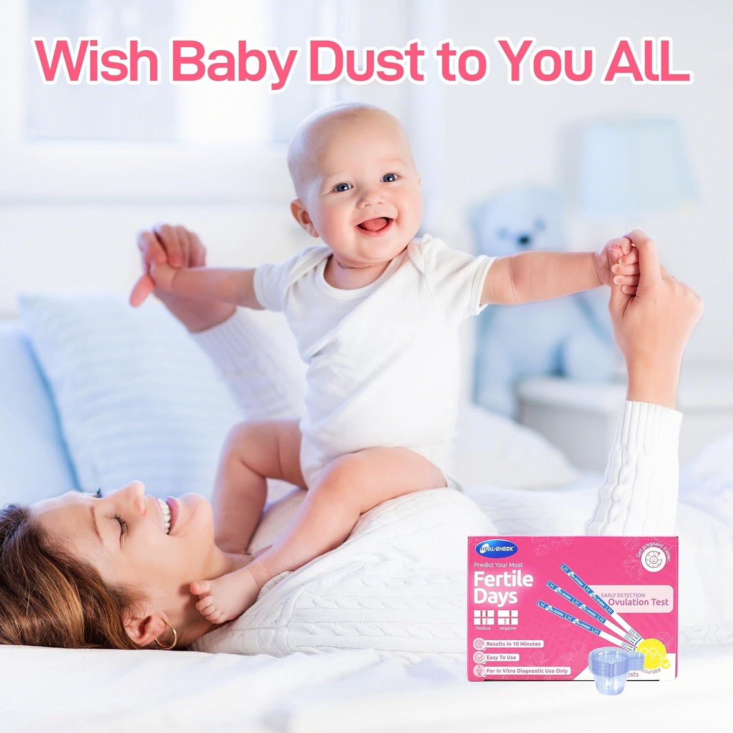 25 Ovulation Test Strips with Urine Cups | Bulk LH Predictor Kit for Women | Accurate Fertility & Ovulation Tests at Home | Individually Wrapped 5mm