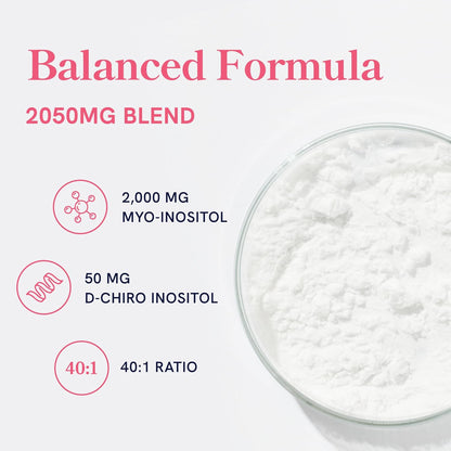 Myo-Inositol & D-Chiro Inositol 40:1 | Women’s Hormone & Fertility Support | Ovarian Health & Cycle Balance | 120 Capsules