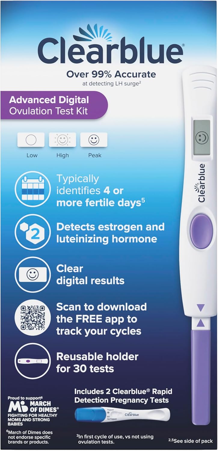 Clearblue Advanced Digital Ovulation Test Kit | 32 Tests | Accurate Fertility & Ovulation Tracking for Women