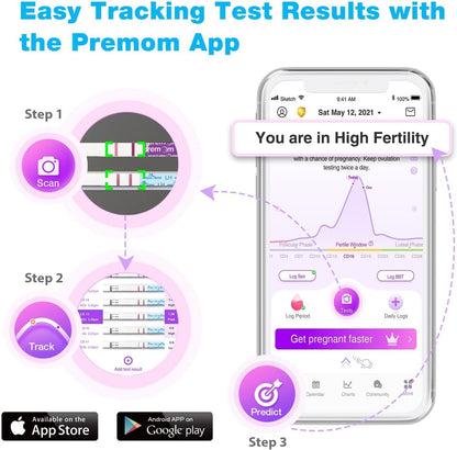 Easy@Home Ovulation Test Kit | 50 LH Strips + 50 Urine Cups | Accurate Fertility Predictor for Women | 5mm Wide Test Strips