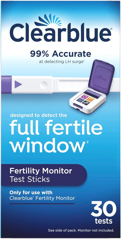 Clearblue Fertility Monitor Test Sticks | 30 Count | Accurate Ovulation & Fertility Tracking Support