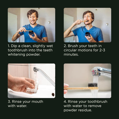 Lagunamoon Activated Charcoal Teeth Whitening Powder – 50g, Natural Coconut Charcoal, Safe on Gums & Enamel, Stain Remover