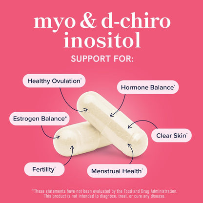 Myo-Inositol & D-Chiro Inositol 40:1 | Women’s Hormone & Fertility Support | Ovarian Health & Cycle Balance | 120 Capsules