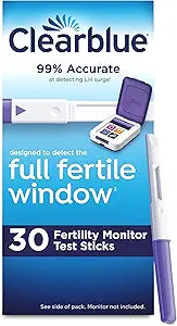 Clearblue Fertility Monitor Test Sticks | 30 Count | Accurate Ovulation & Fertility Tracking Support