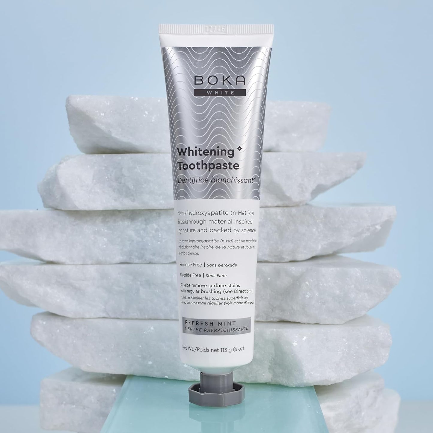 Boka Fluoride-Free Toothpaste | Nano Hydroxyapatite for Sensitive Teeth | Whitening Refresh Mint | Adults & Kids Oral Care | 4 fl oz