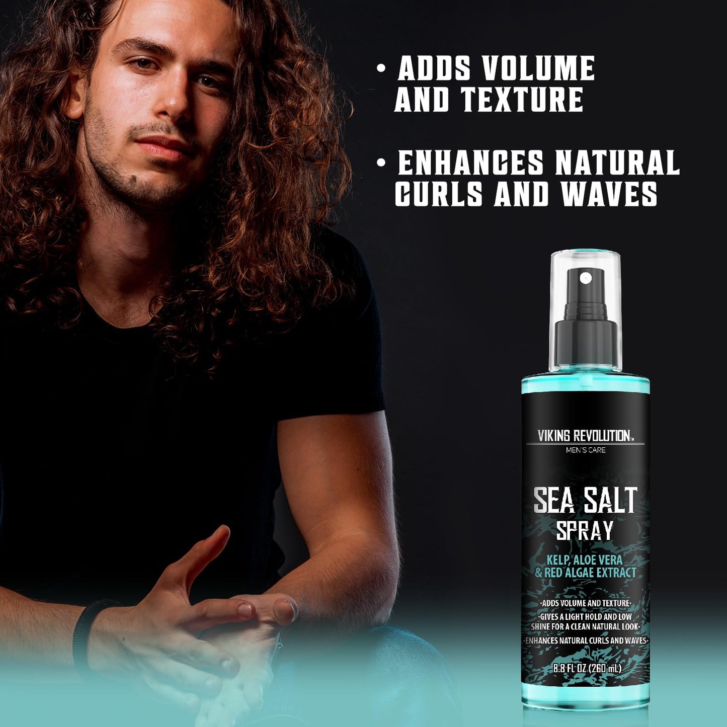 Viking Revolution Sea Salt Spray for Men – Texturizing Hair Spray for Volume & Beach Waves (6oz)