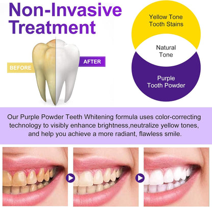 Teeth Whitening Powder – Enamel-Safe, No Sensitivity, Removes Coffee, Tea, Food & Tobacco Stains