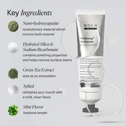 Boka Fluoride-Free Toothpaste | Nano Hydroxyapatite for Sensitive Teeth | Whitening Refresh Mint | Adults & Kids Oral Care | 4 fl oz