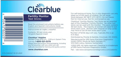 Clearblue Fertility Monitor Test Sticks | 30 Count | Accurate Ovulation & Fertility Tracking Support