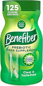 Benefiber Daily Prebiotic Fiber Powder | Unflavored Fiber Supplement for Digestive Health | 125 Servings | 17.6 oz
