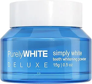 PurelyWHITE DELUXE Teeth Whitening Powder, Enamel-Safe, No Sensitivity, Removes Coffee, Tea & Tobacco Stains