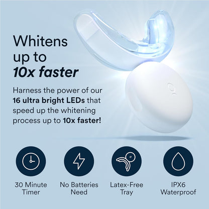 Auraglow Teeth Whitening Kit with LED Light | 35% Carbamide Peroxide Gel | Whitens Up to 10 Shades in 7 Days | 20+ Treatments